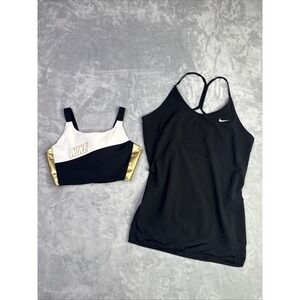 Nike Sports Bra And Shirt Women's Sz L Wireless Lot Of 2  Logo